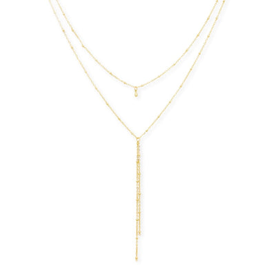Layered Drop Necklace - gold