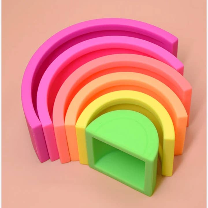 Silicone Rainbow Building Blocks