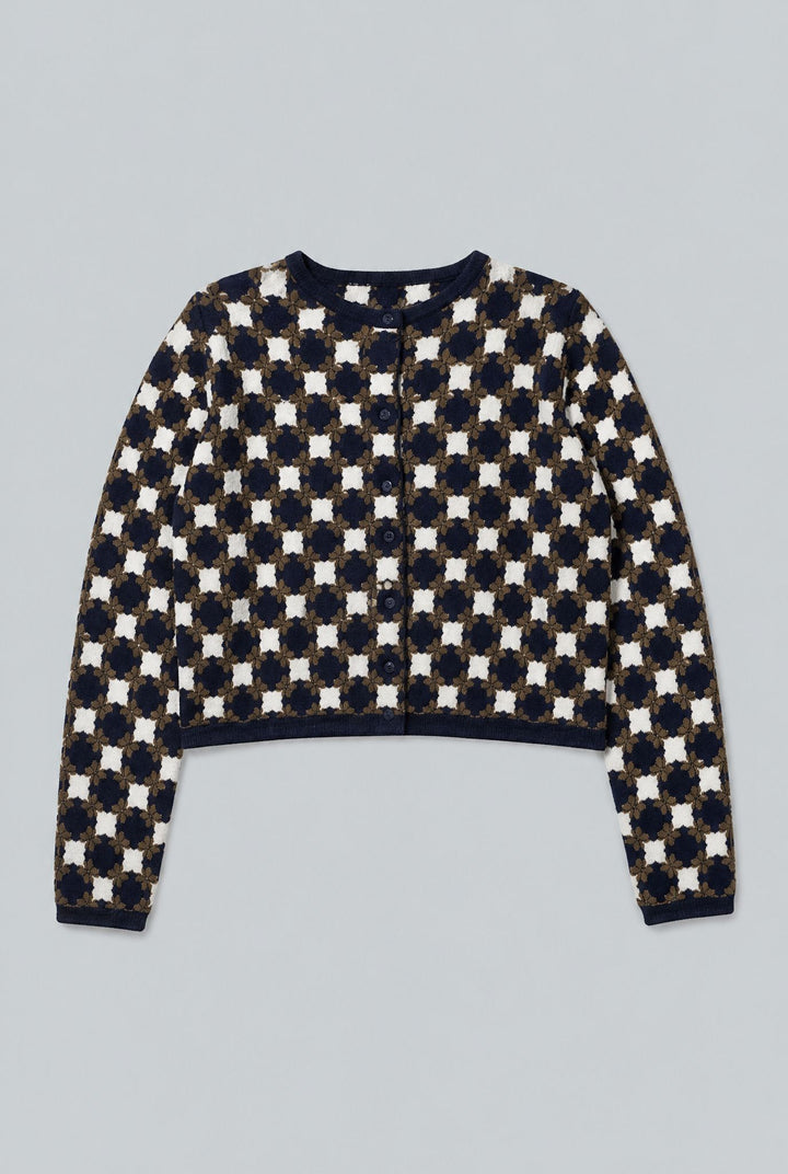 Flower Geo Velvet Jacket - Cedar/Navy