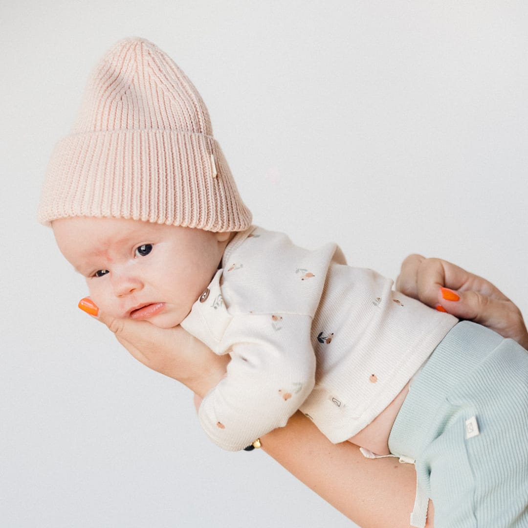 Knit Beanie - Raspberry Macaron