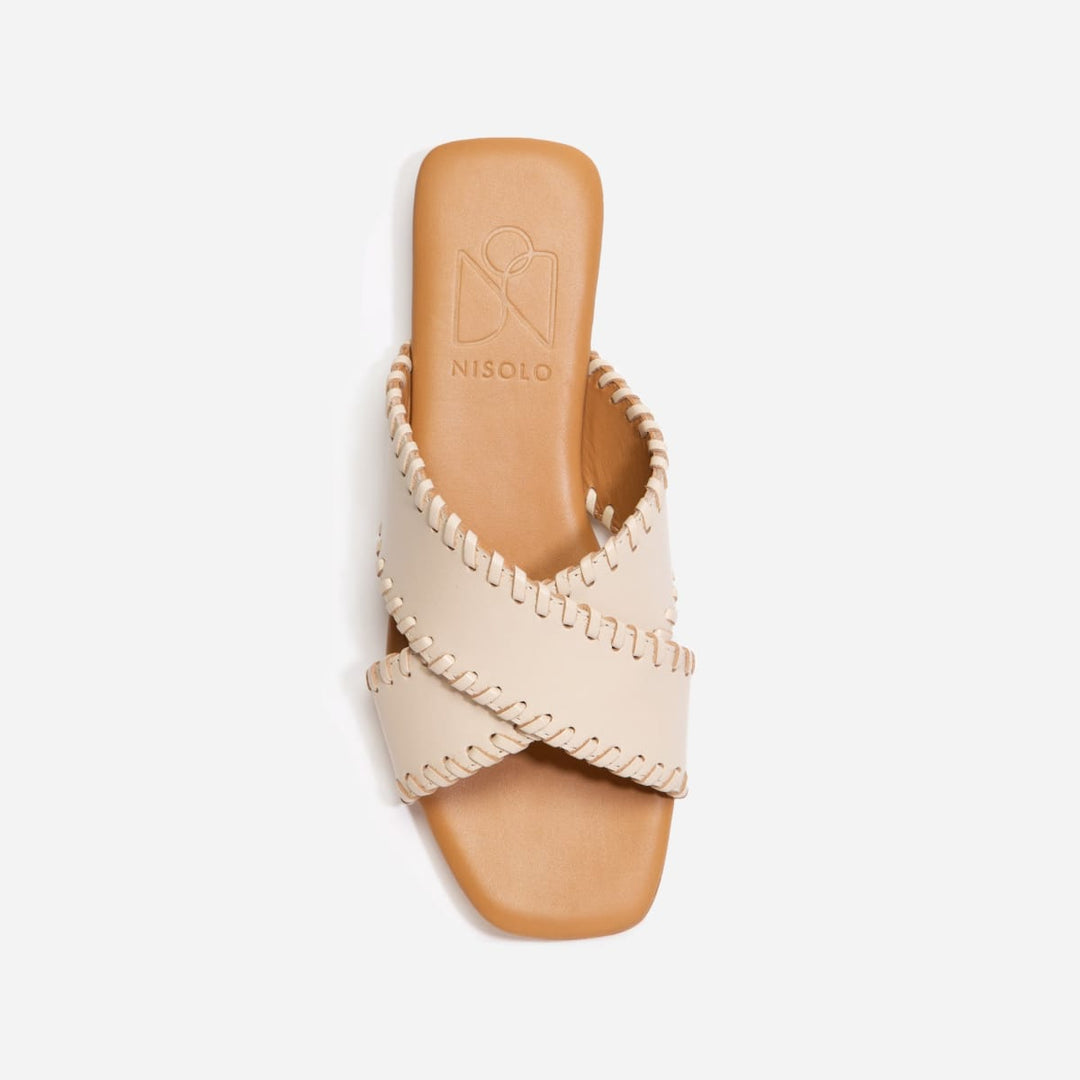 Catalina Sandal Whipstitch - Pearl