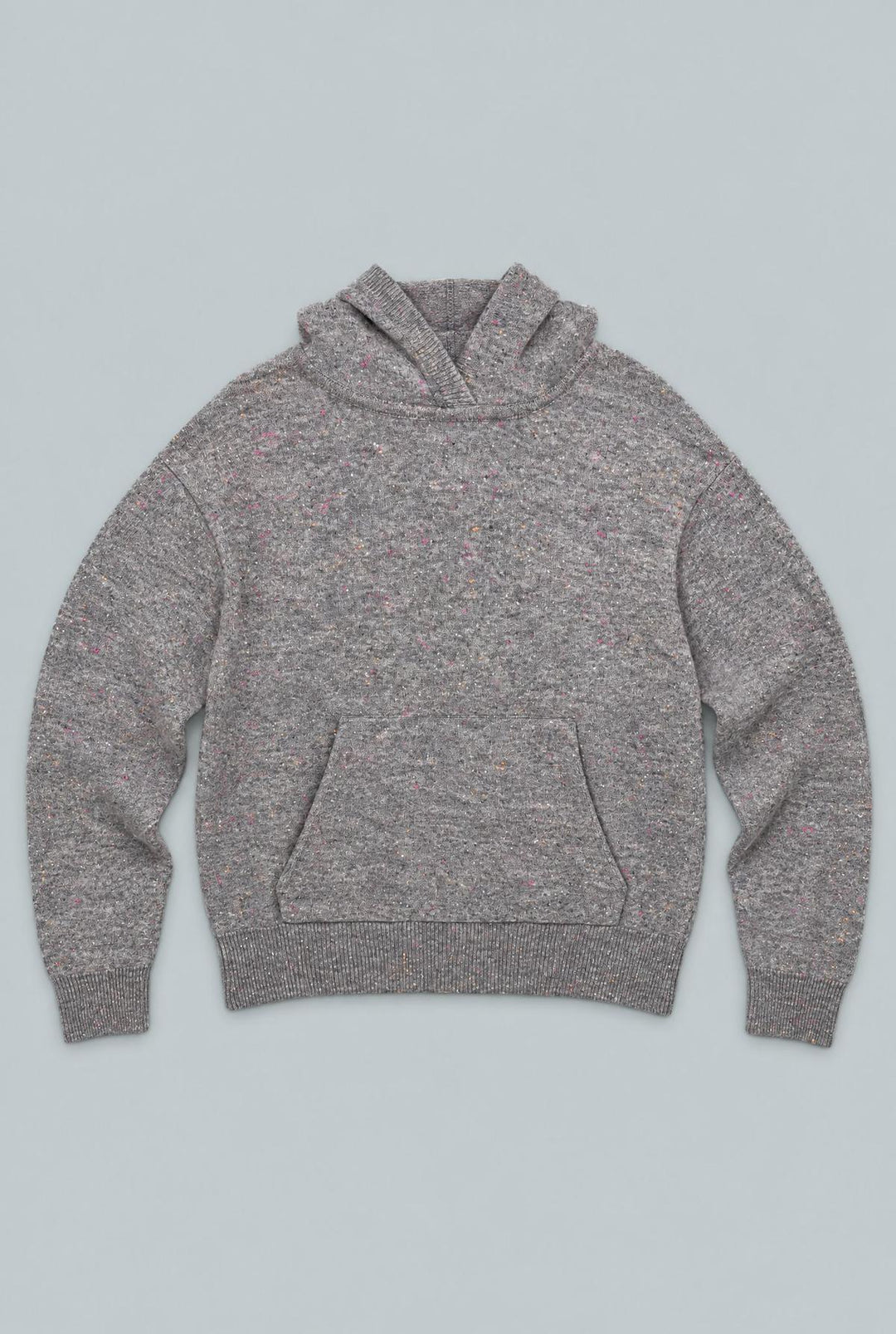 Nellie Cashmere Hoodie - Gray Donegal
