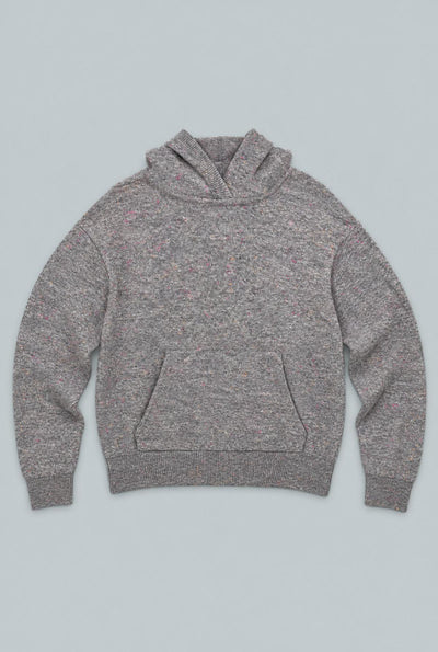 Nellie Cashmere Hoodie - Gray Donegal
