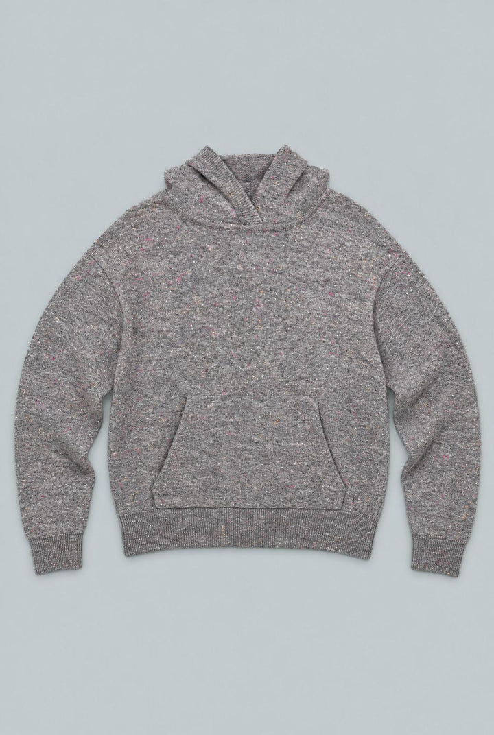 Nellie Cashmere Hoodie - Gray Donegal