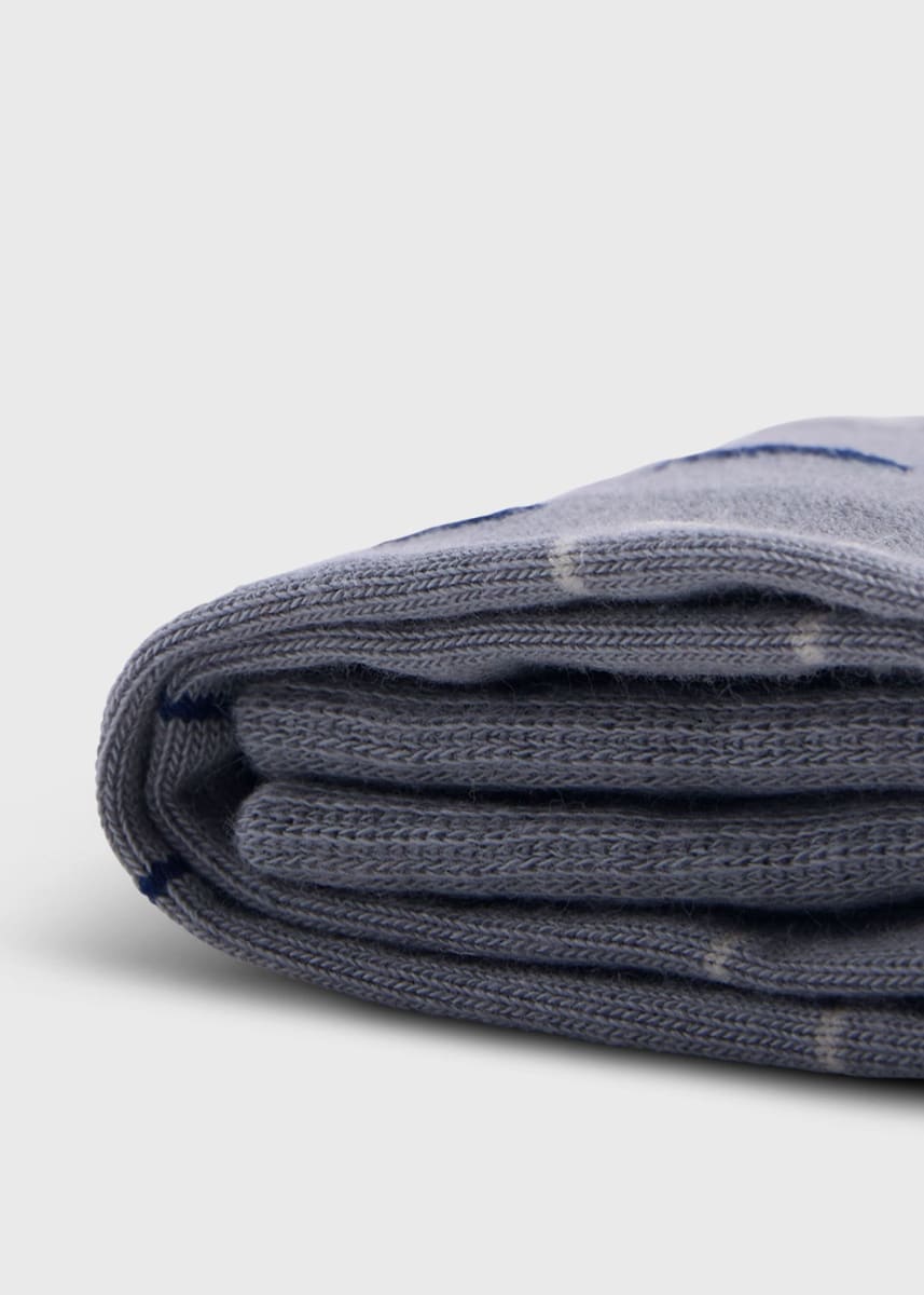 Cotton & Cashmere Blend Zig Zag Sock - Grey