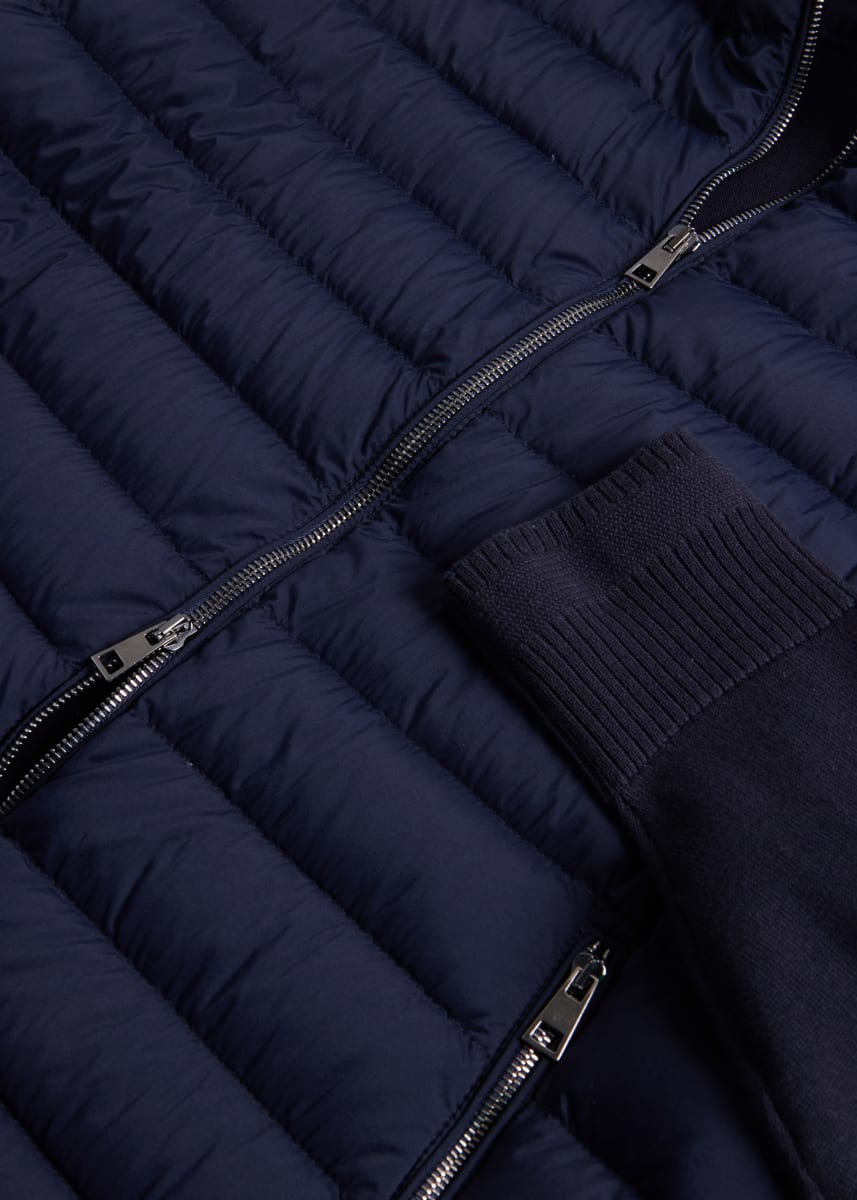 Quilted Jacket with Hood - Navy