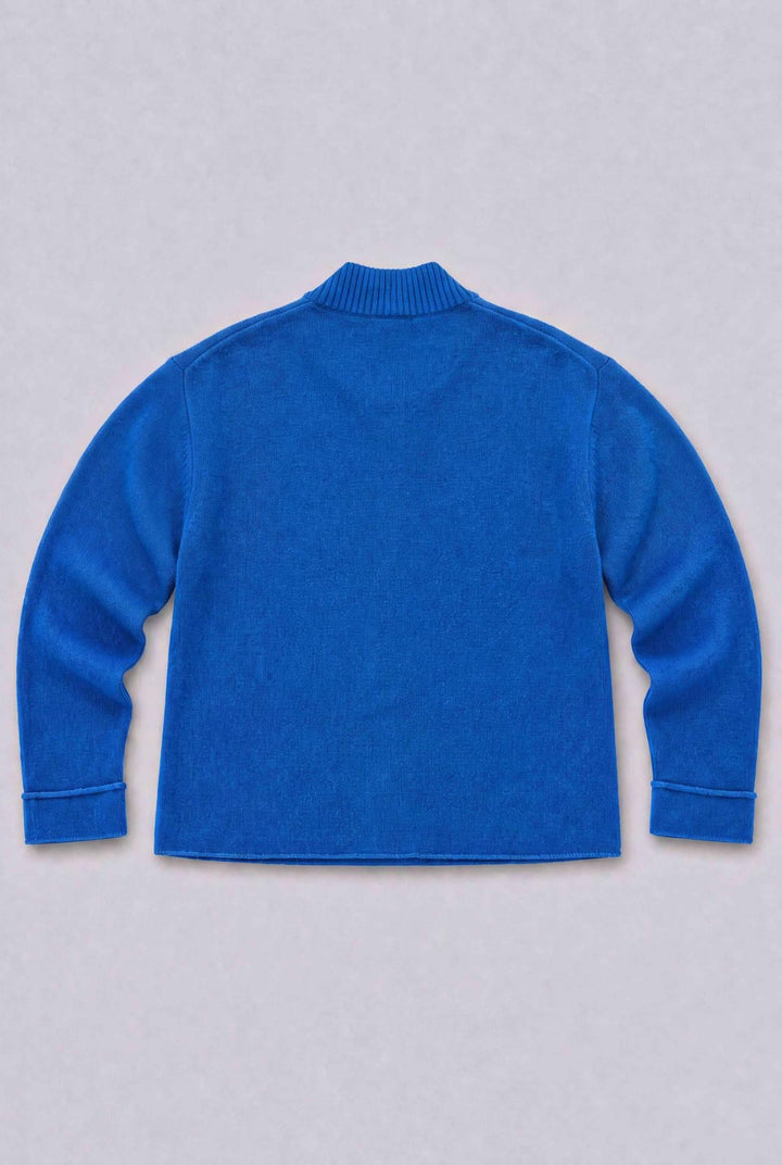 Mock Neck Cardigan - Cobalt - Cardigan