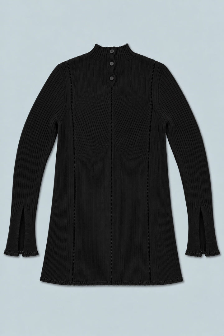 Mock Neck Sweater - Black - Mockneck