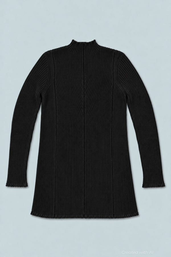 Mock Neck Sweater - Black - Mockneck