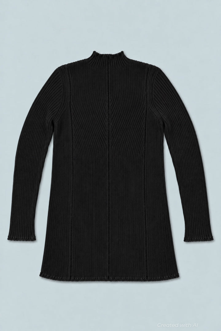 Mock Neck Sweater - Black - Mockneck