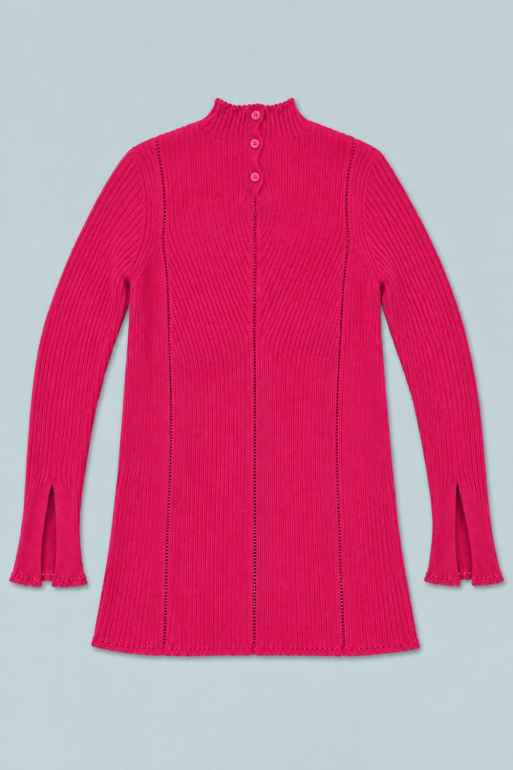 Mock Neck Sweater - Hot Pink - Mockneck