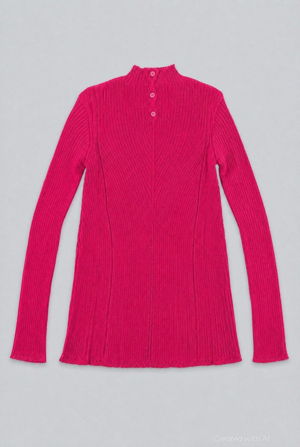 Mock Neck Sweater - Hot Pink - Mockneck