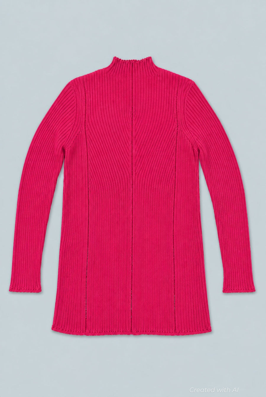 Mock Neck Sweater - Hot Pink - Mockneck
