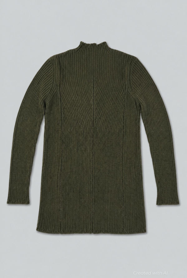 Mock Neck Sweater - Olive - Sweater