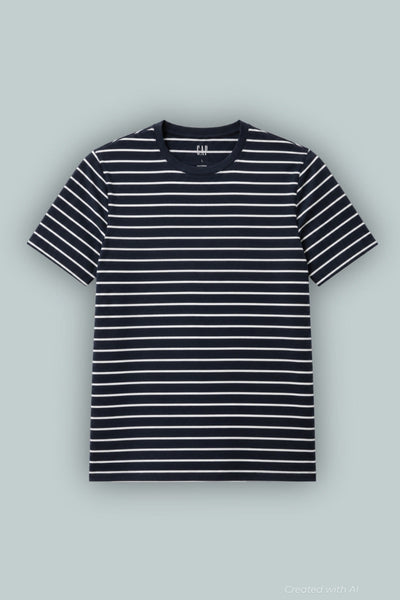 Modern Crewneck T-Shirt - Black/White - Large - T-shirt