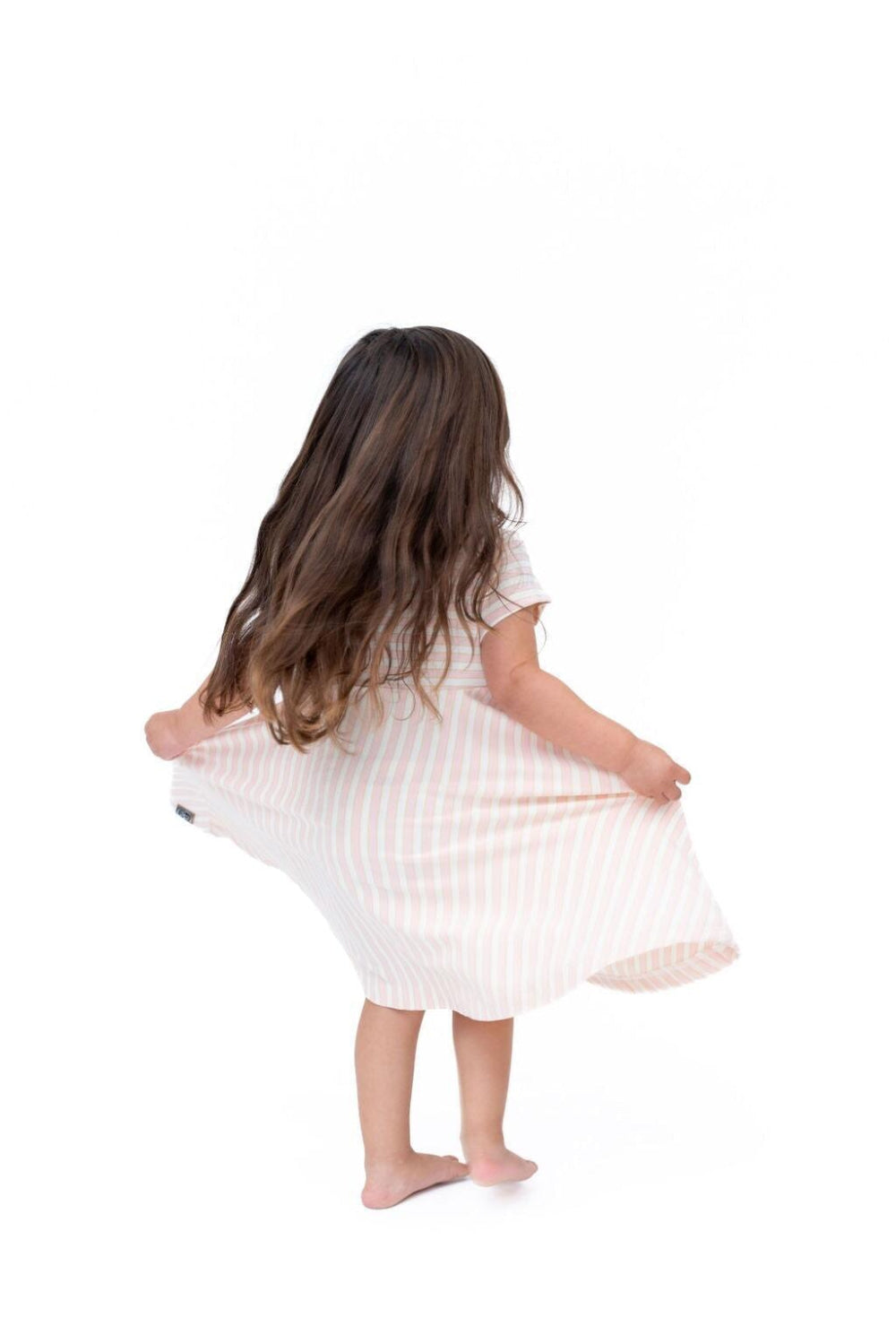 Mommy Swirly Girl Dress - Vintage Stripe Pink - Dresses