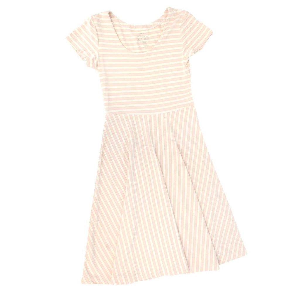 Mommy Swirly Girl Dress - Vintage Stripe Pink - Dresses