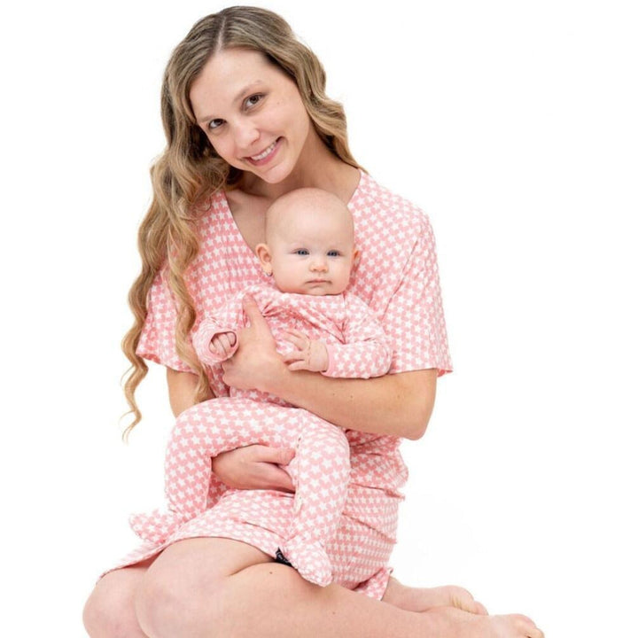 Mommy’s Sleep Shirt - Hearts and Stars Pink - Nightgown