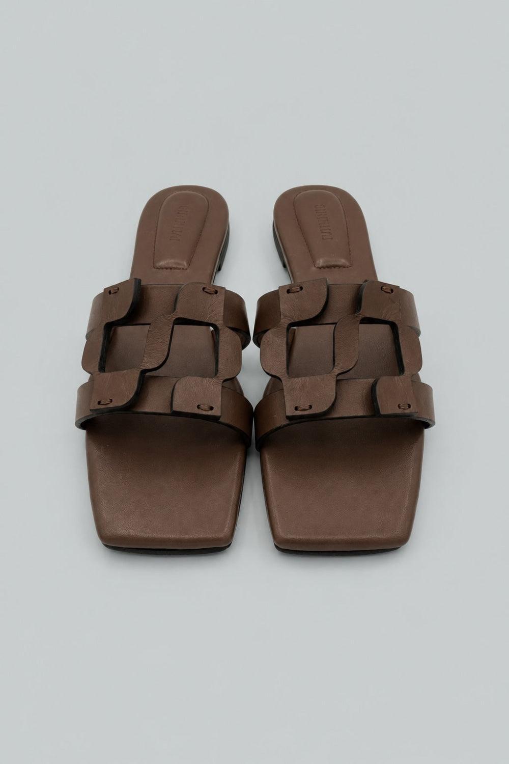 Monogram Flat Sandals - Mocha - EU 36 / US 6 - Sandals