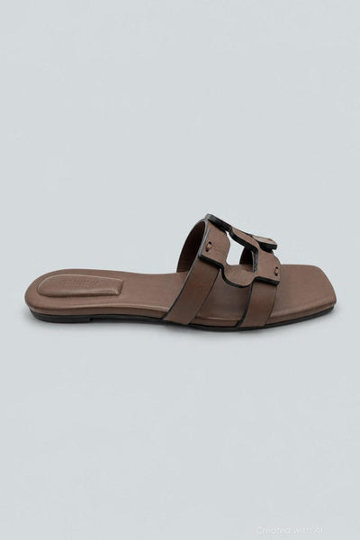 Monogram Flat Sandals - Mocha - EU 36 / US 6 - Sandals