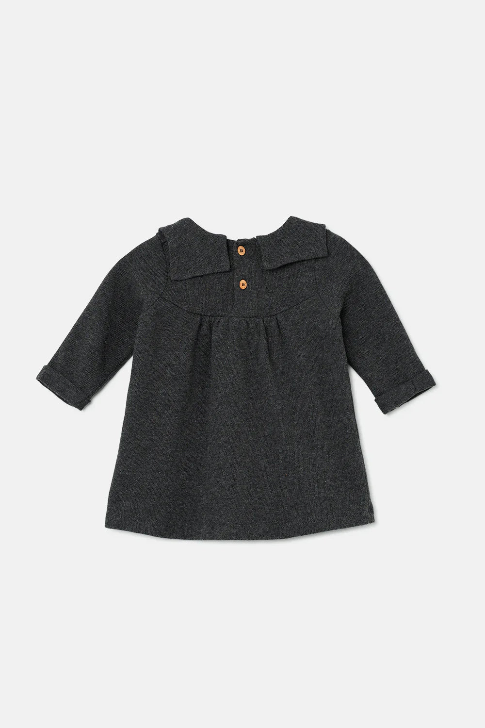 Soft Knit Baby Dress - Dark Grey