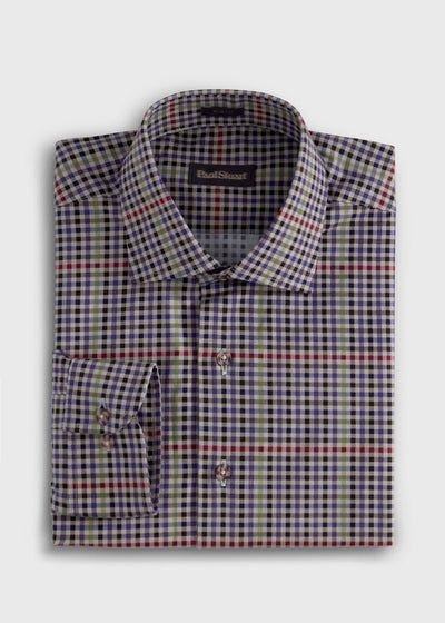 Multicolor Check Sport Shirt - Grey/Multi - Collared Shirt