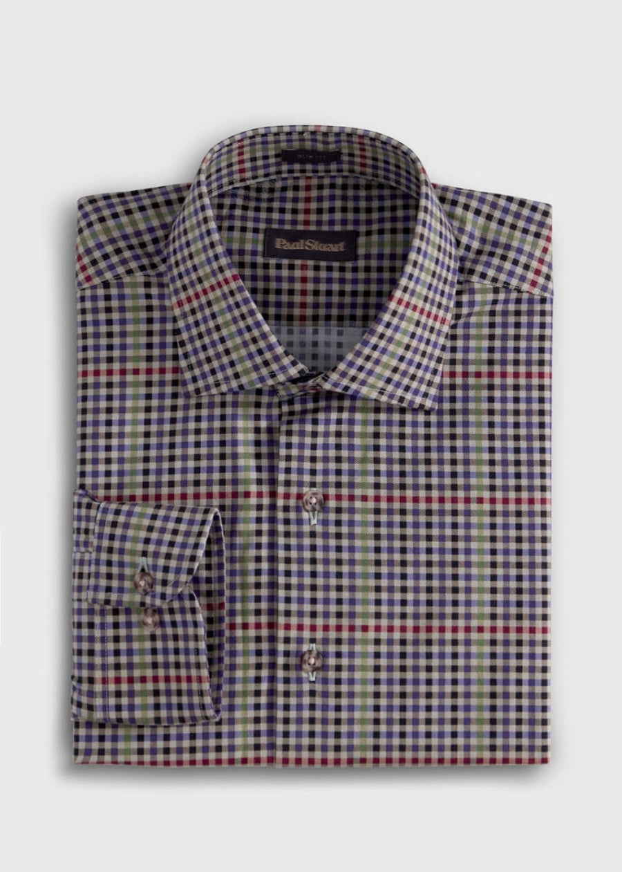 Multicolor Check Sport Shirt - Grey/Multi - Collared Shirt