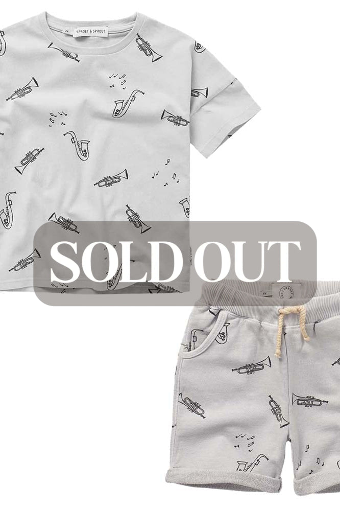Musica Print Set - Light Grey - T-shirt