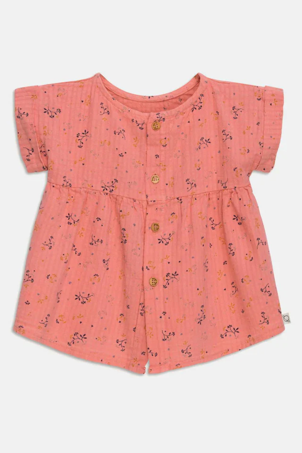 Muslin floral baby dress - Coral - Shirt
