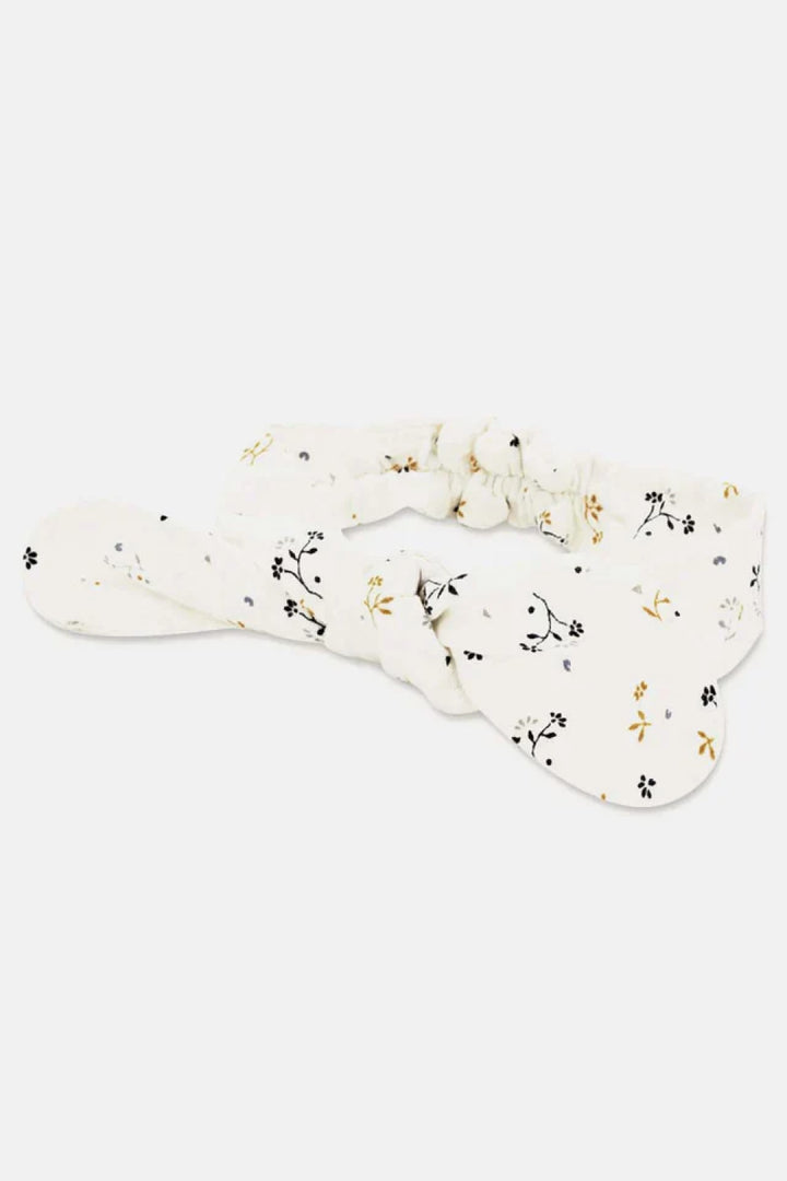 Muslin floral baby hairband - Ivory - 3-24M - Bow