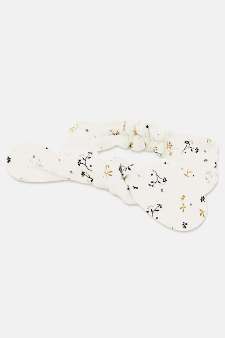 Muslin floral baby hairband - Ivory - 3-24M - Bow