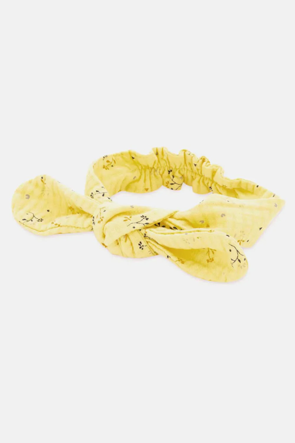 Muslin floral baby hairband - Yellow - 3-24M - Bow