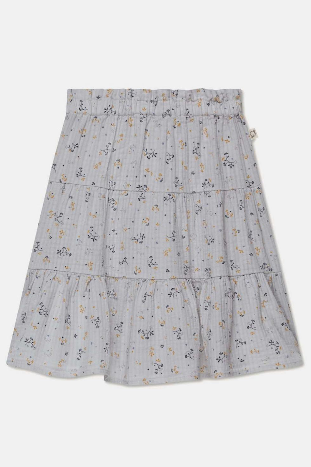Muslin floral flared skirt - Soft grey - Skirt