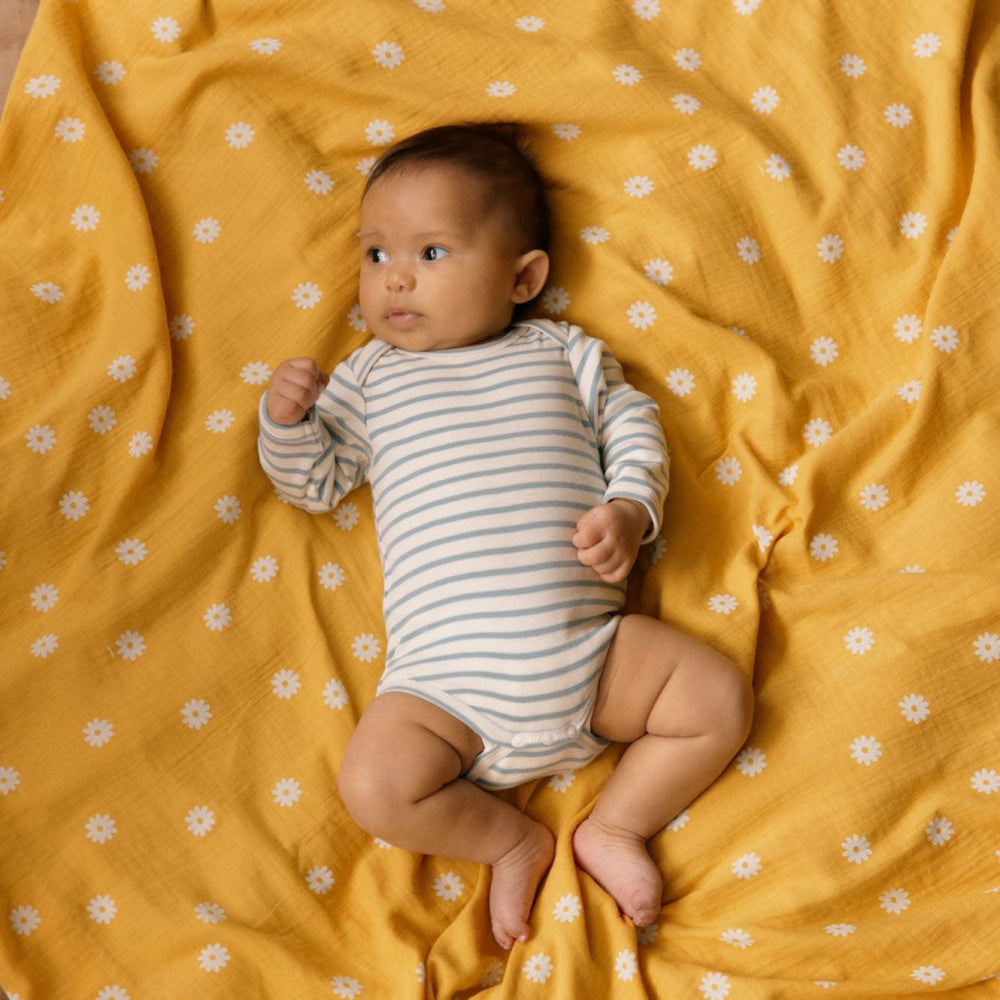 Muslin Wrap - Chamomile Sunshine Print - OS - Blanket