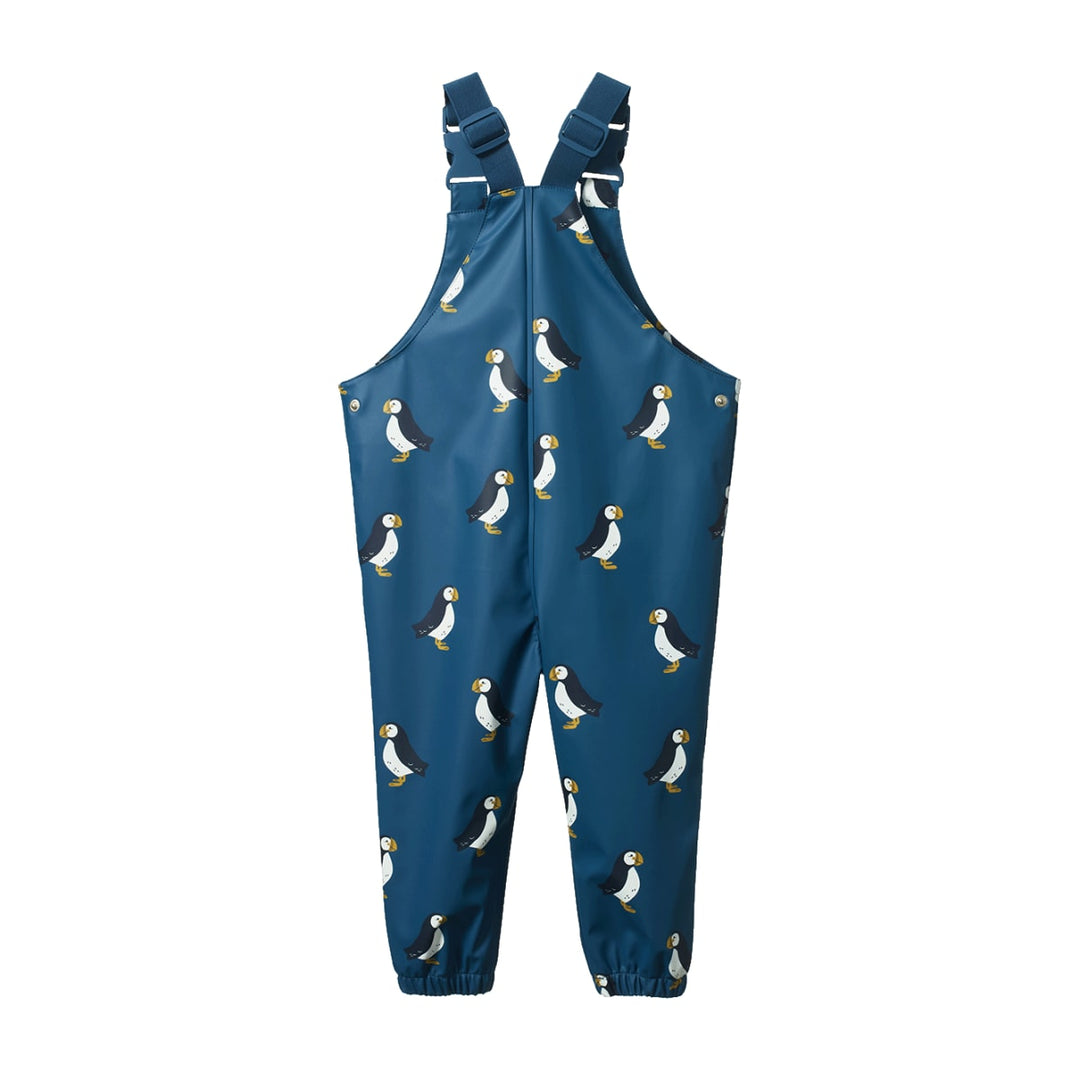 Splash Overalls - Puffin Teal Print