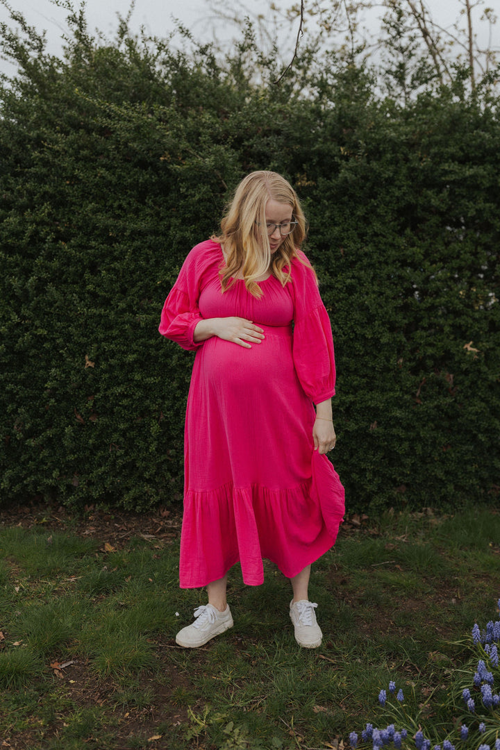 Eliza Maternity and Nursing Dress - Pink