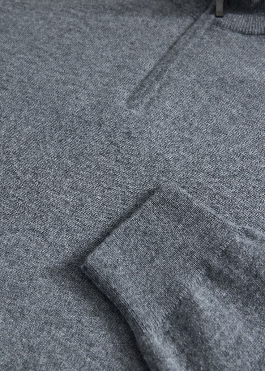Plainweave 1/4 Zip Basic Pullover - Grey