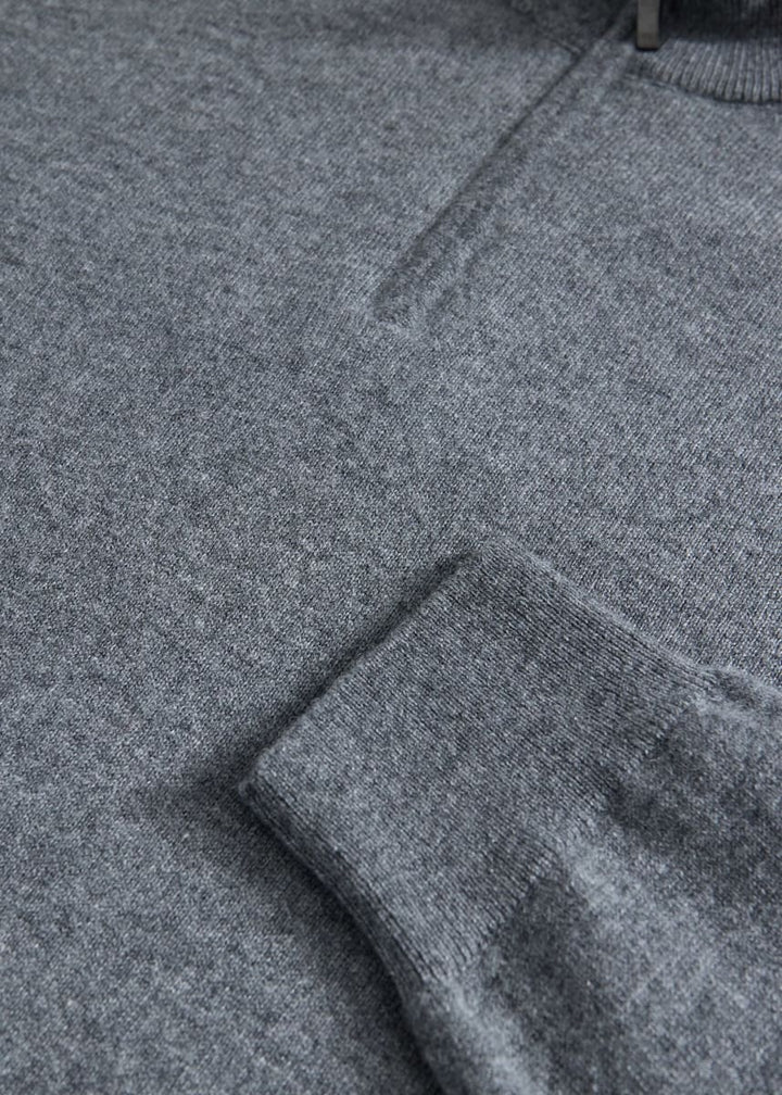 Plainweave 1/4 Zip Basic Pullover - Grey