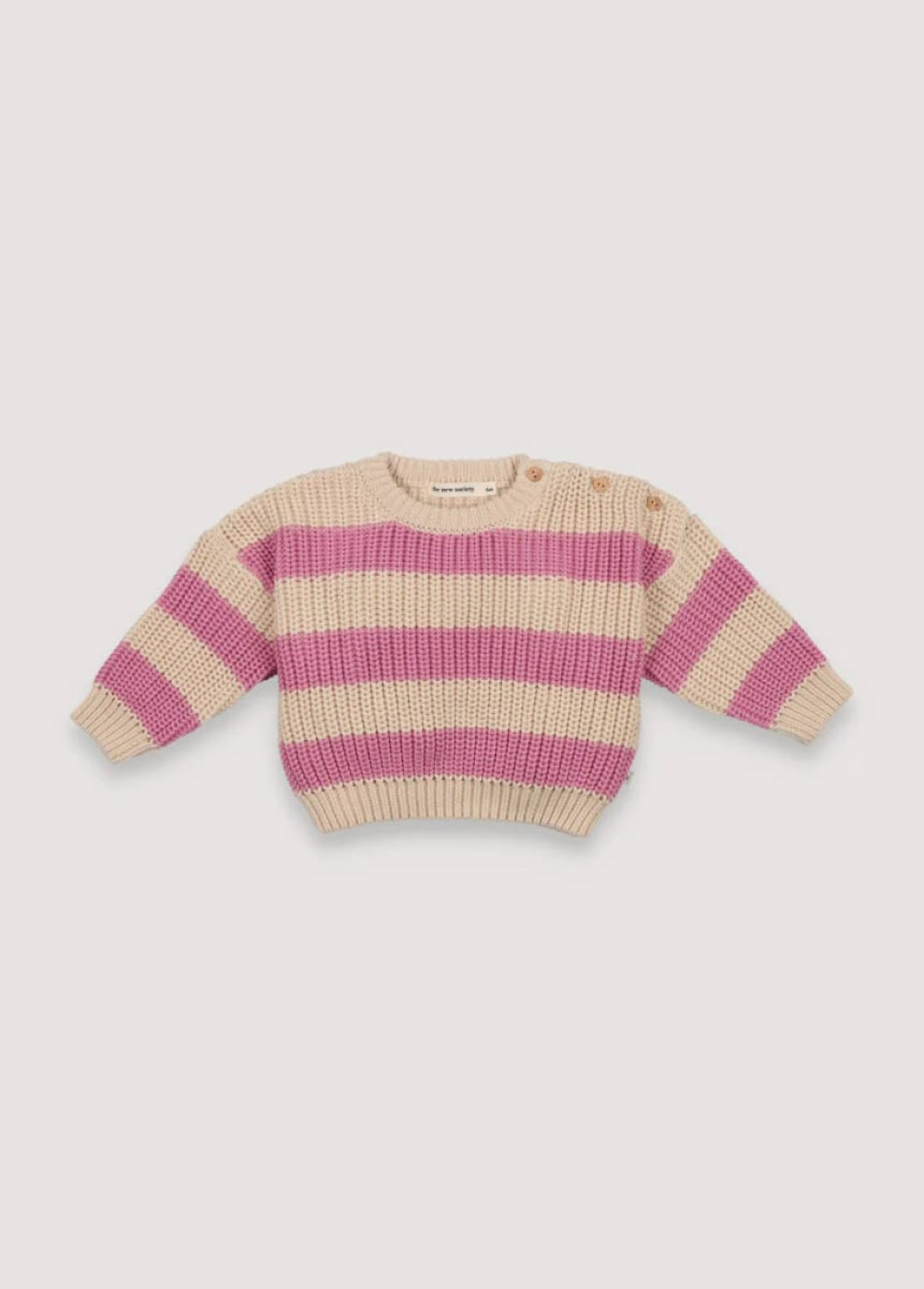 Myra Baby Jumper Natural & Iris Lilac Stripes - 6m - Sweater