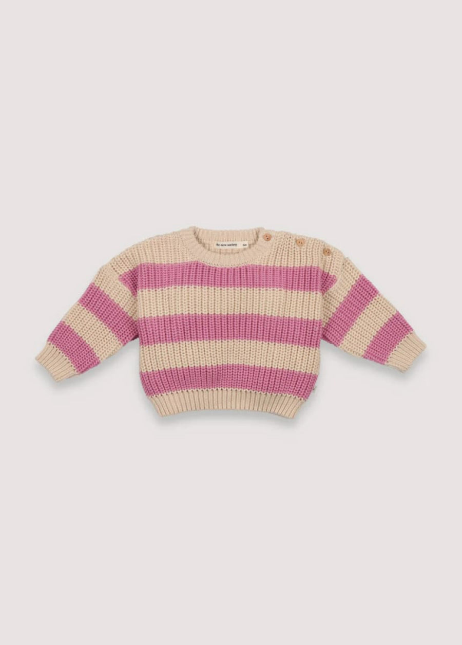 Myra Baby Jumper Natural & Iris Lilac Stripes - 6m - Sweater
