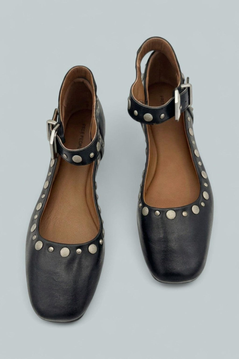 Mystic Mary Jane Studded Flats - Black - 6 - Mary Jane
