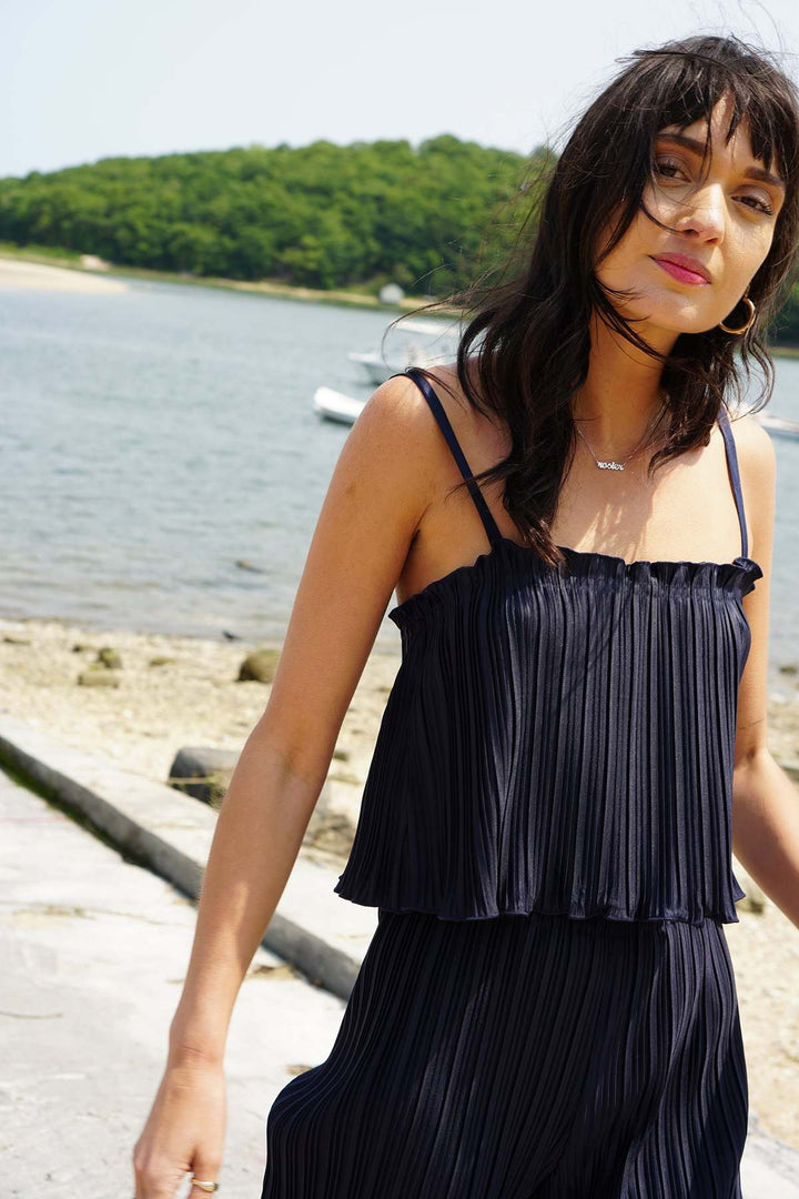 Pleated Sadie Camisole - Navy