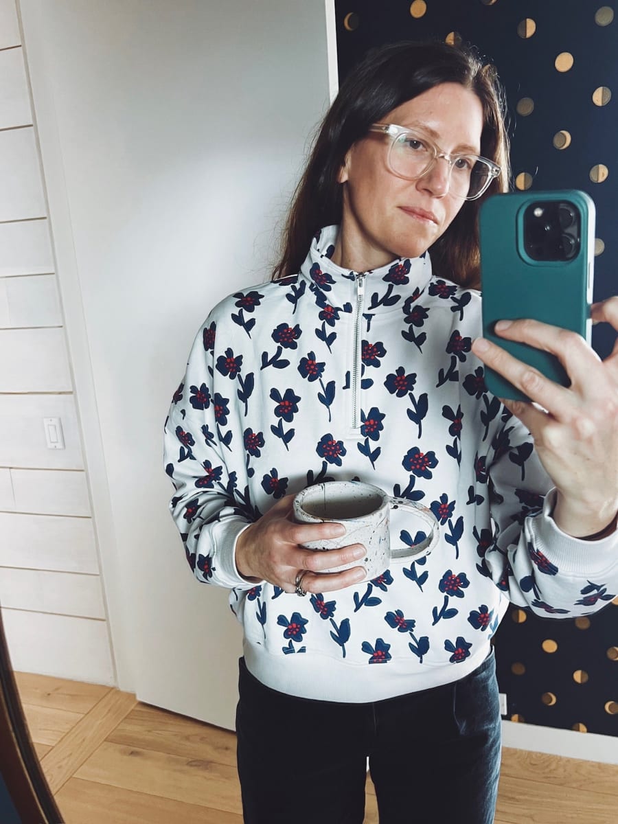 Women's Quarter Zip - Fleur Denim