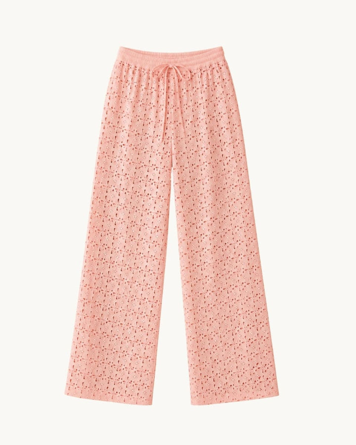 Beth Cotton Eyelet Pant - Blush