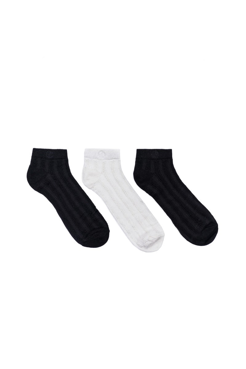 Ankle Socks - Mix 1 White & 2 Black