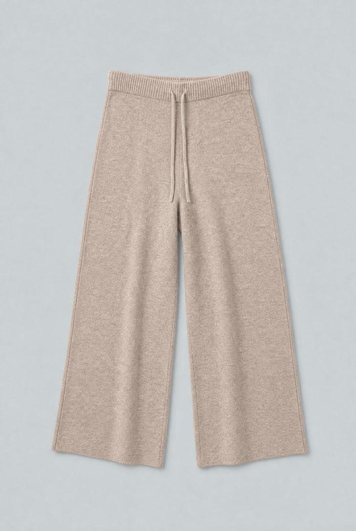Wide Leg Sweater Pants - Oatmeal