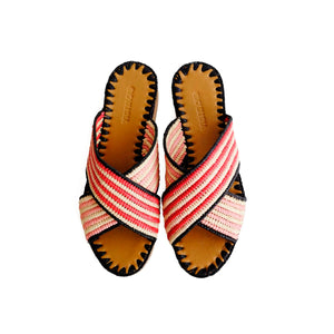 Juno Striped Slide Strawberry