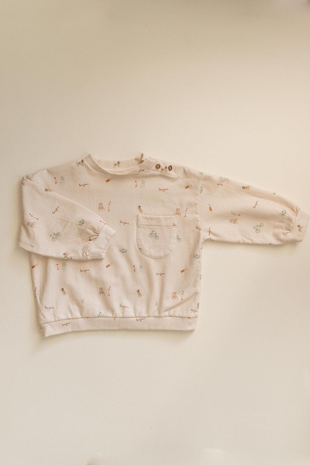 Organic Cotton Italian Fleece Sweatshirt - Paris