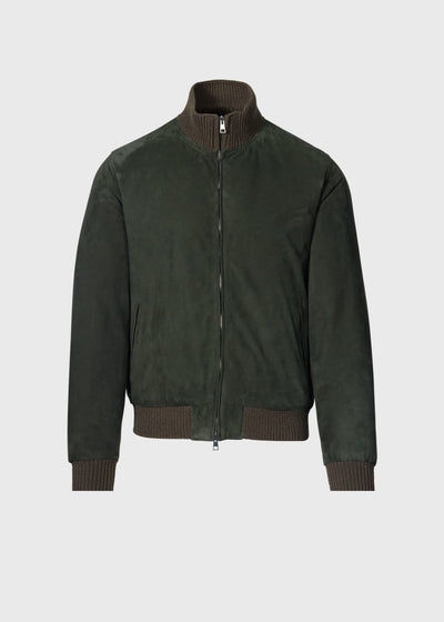 Suede Bomber Jacket - Green