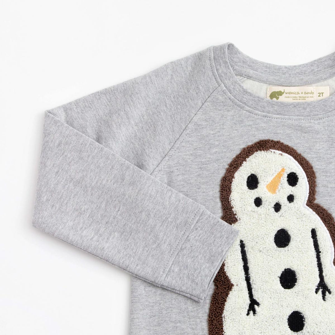 Embroidered Crewneck Sweatshirt - Let It Snowman